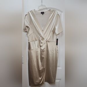 Elegant Cream Satin Dress